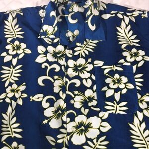 Mens Xtreme Collection Blue Floral Short Sleeve Button Down Hawaiian Shirt